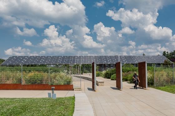 Photo of solar panels on Chatham's Eden Hall Campus